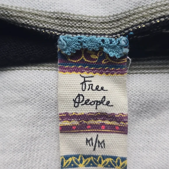 Free People Black and White Striped Cowl Neck Sweater - Picture 9 of 11